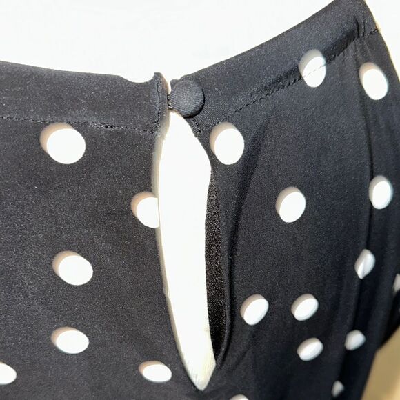 INC. Polka Dot Sleeveless Black/White Dress Size Large - Picture 9 of 11